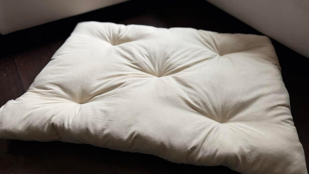 Rectangular Muslin Dog Bed Insert with Raw Cotton Filler, Natural Pet Bed Cushion Insert, Breathable Inner Pillow for Do
