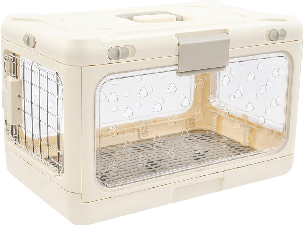 Collapsible Dog Crate for Small Dogs, Hard Cat Carrier 19.69x12.6x12.2in
