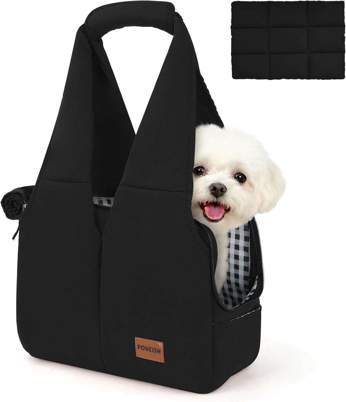 Dog Purse Carrier for Small Dogs and Cats, Soft-Sided Pet Tote Bag with 6 Large Pockets, Collapsible Travel Puppy Carrie