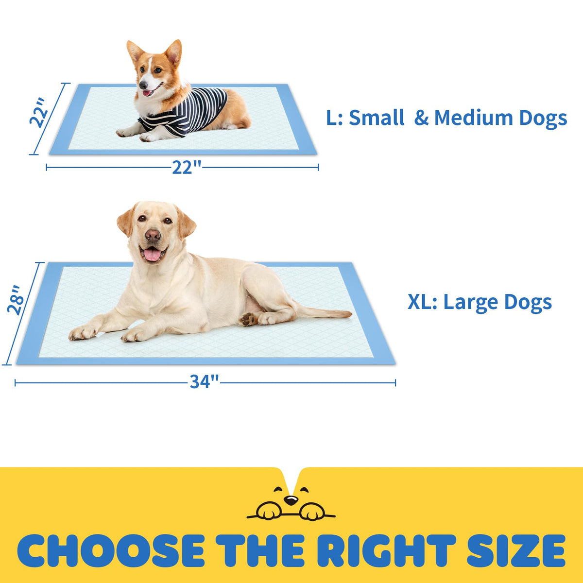 Powools Puppy Pads for Dogs, 34 x 28 in, 6-Layer, Leak-Proof, 100-Pack