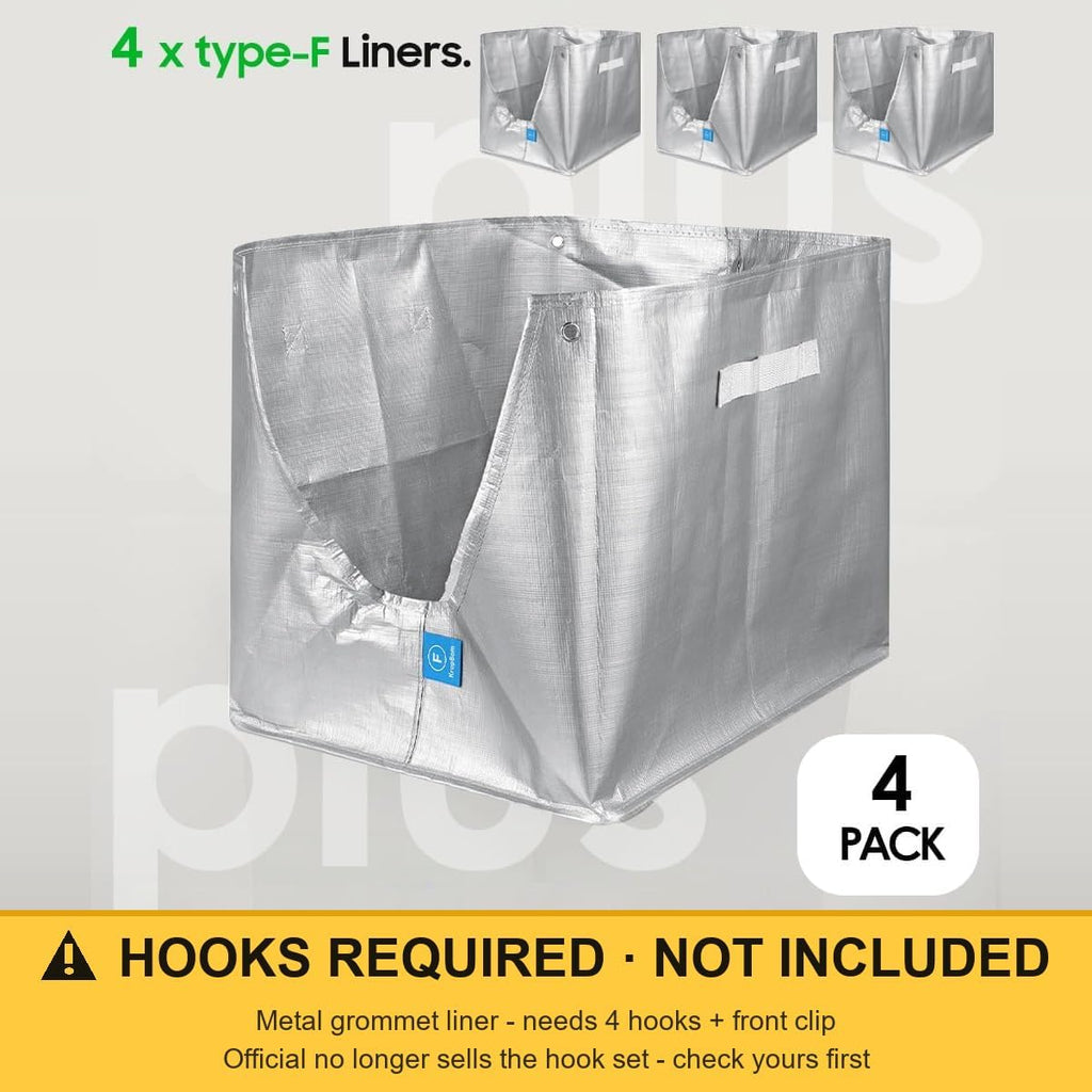 4 Pack Litter Box Liners F Compatible with Flip Litter Box Liner Type F, Reusable Liner Type-F with Carrying Handles