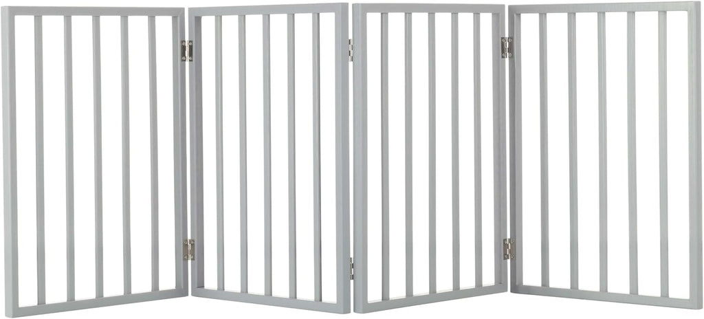 Pet Gate - 3-Panel Indoor Foldable Dog Fence for Stairs, Hallways, or Doorways - 55x24-Inch Retractable Freestanding Dog