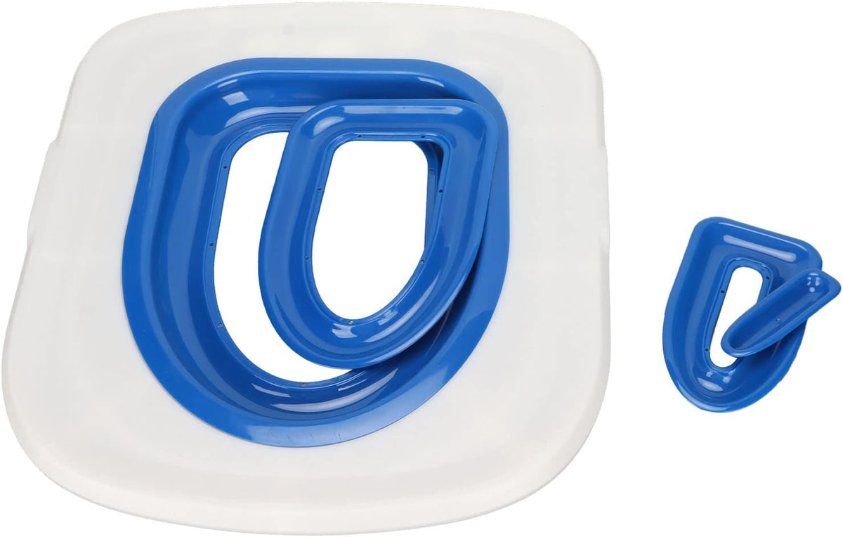 Cat Toilet Training Kit, Universal Reusable Cat Toilet Trainer for Pet Cleaning (White Tray, 1 Blue Inner Support)
