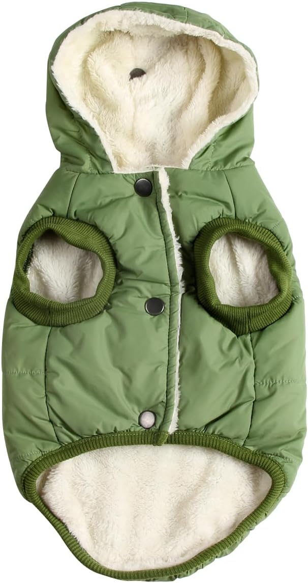 Vecomfy Warm Dog Coats with Hoodie,Winter Dog Jackets for Small Dogs