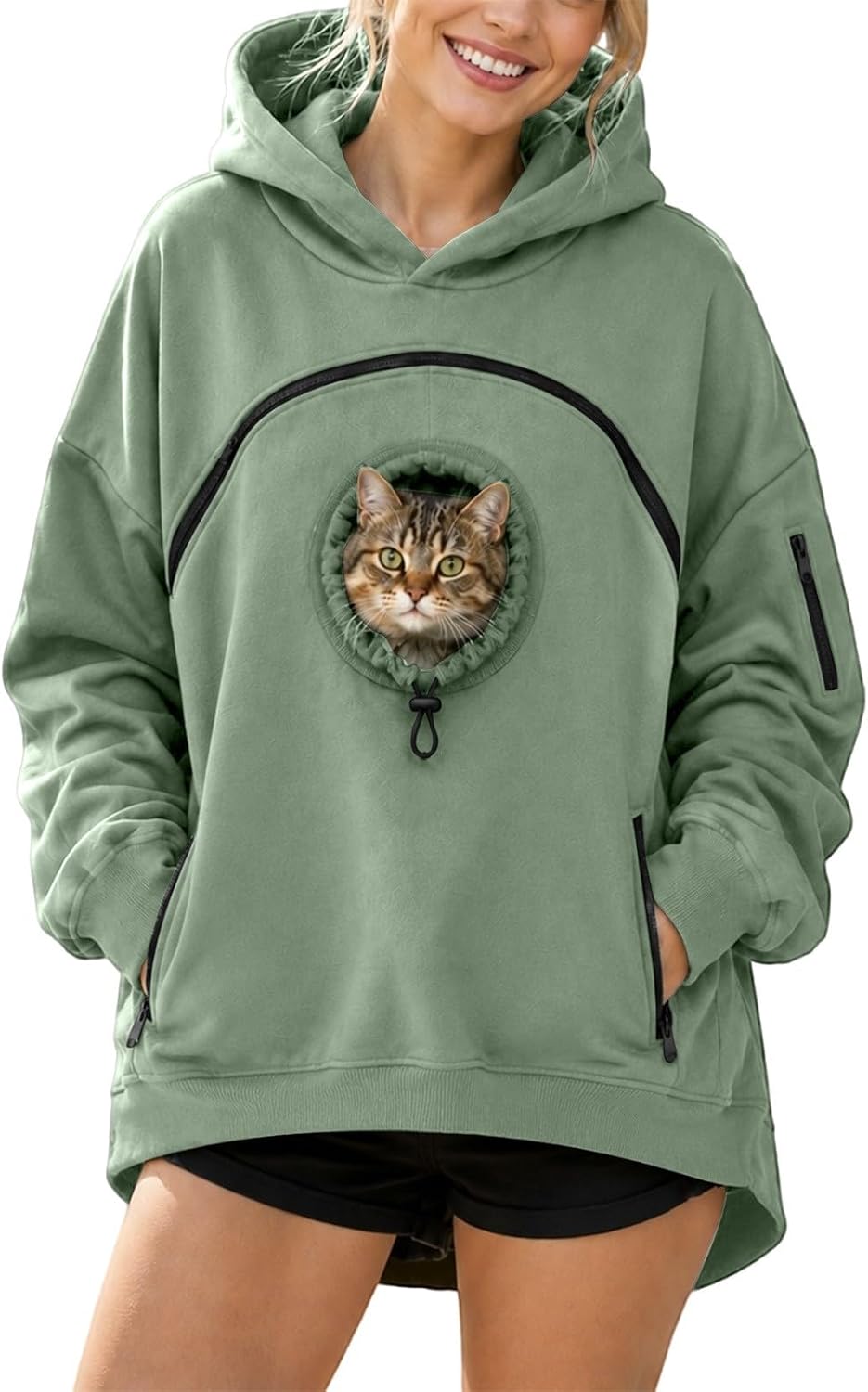 Pet Pouch Hoodie Cat Hoodie with Pouch Pull Pocket for Dogs & Snack Hoodies