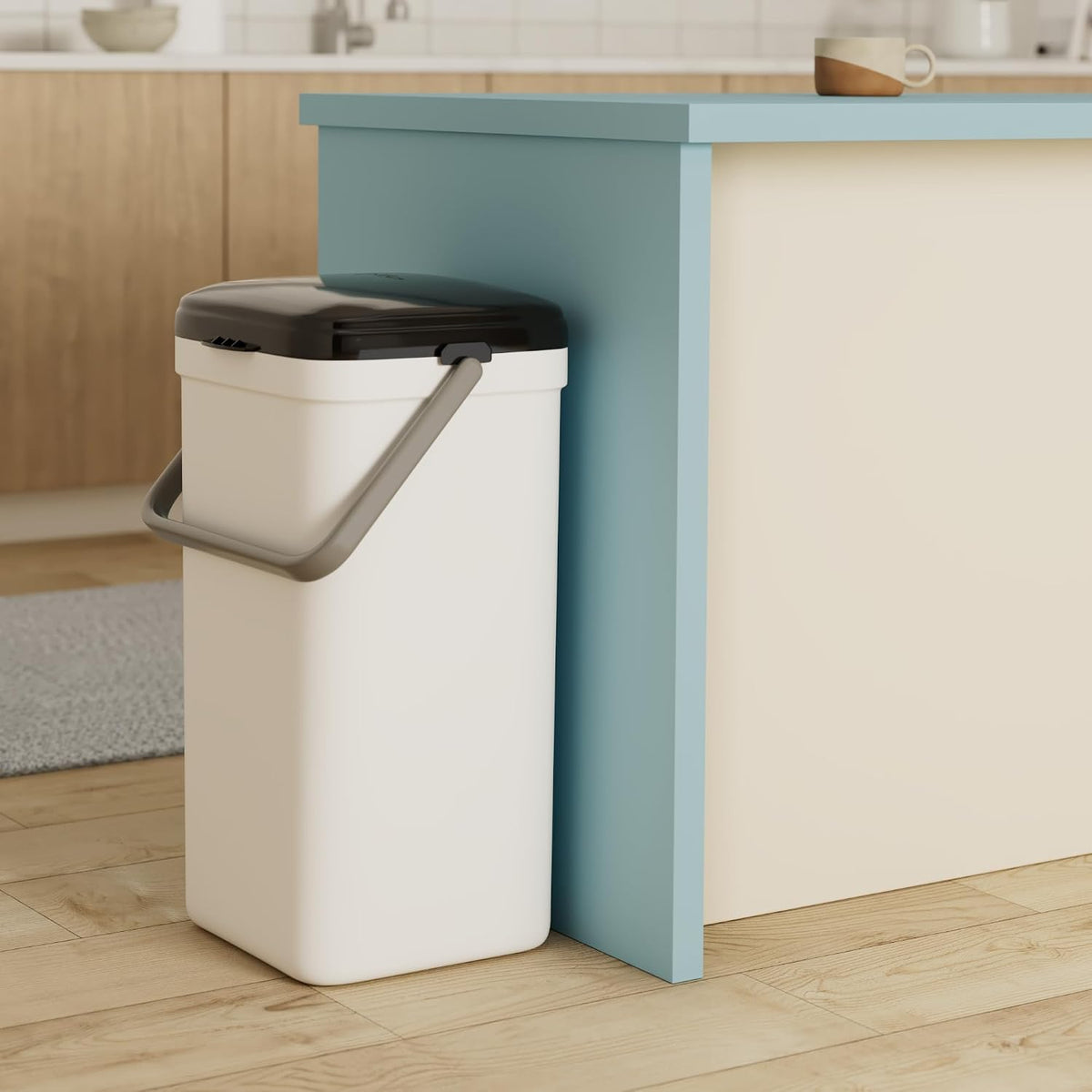 PetFusion Portable Cat Litter Disposal; Innovative Dog Poop Trash Can with Locking Handle, included Deodorizer; Built-in