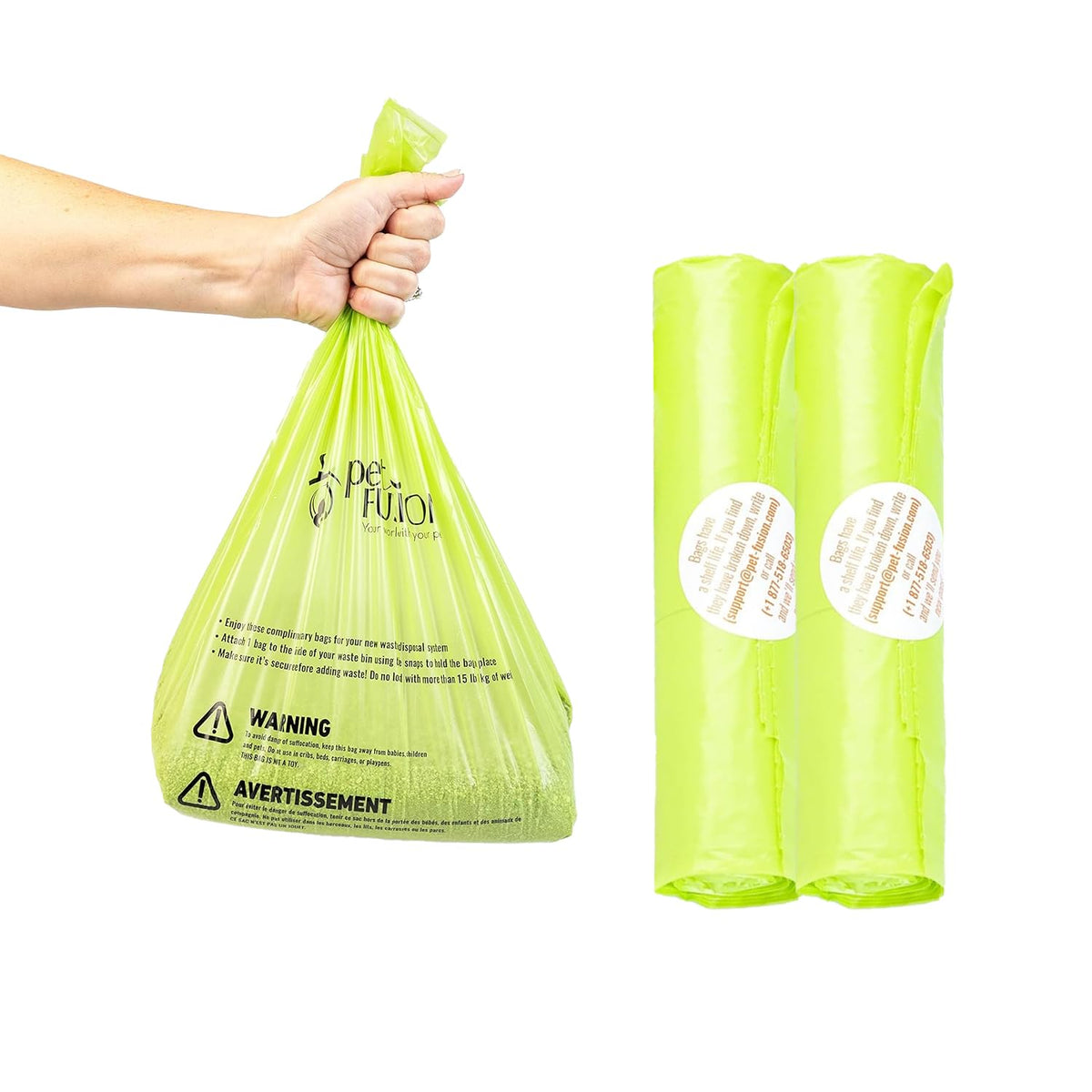 PetFusion Portable Cat Litter Disposal; Innovative Dog Poop Trash Can with Locking Handle, included Deodorizer; Built-in