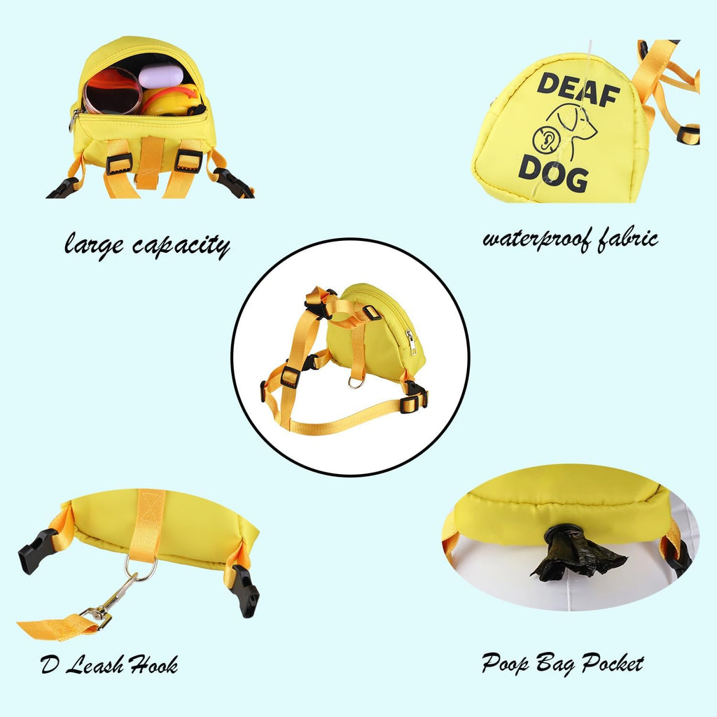 Pet Dog Cat Dog Backpack I Am Deaf I Hear with My Heart Dog Travel Bag Scarf Special Needs Dog (Hear with My Heart)
