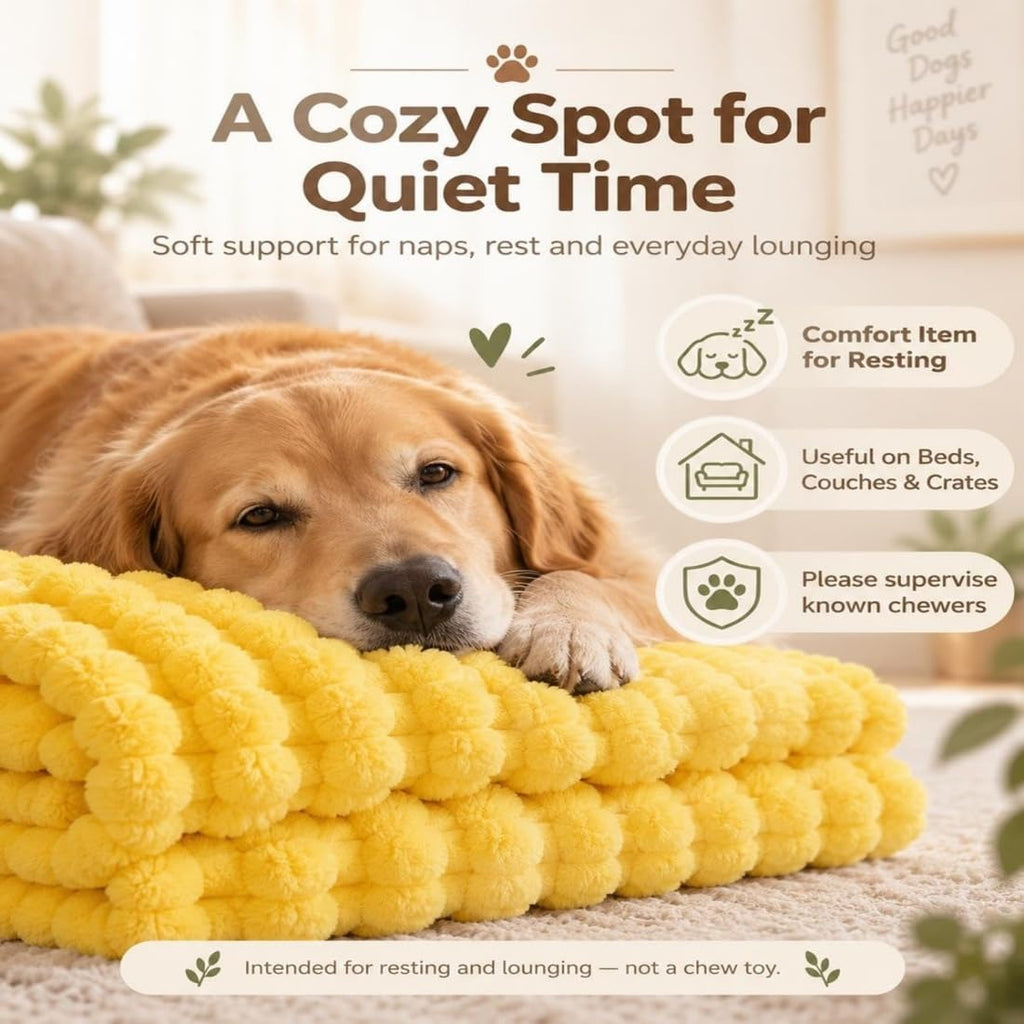 Yellow Dog Blanket Emotional Support for Dogs, Weighted Blanket for Anxiety
