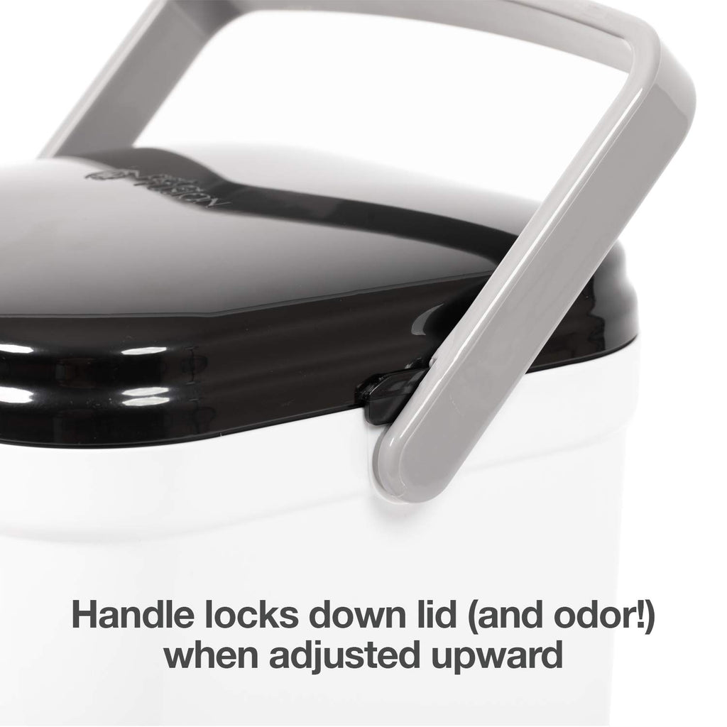 PetFusion Portable Cat Litter Disposal; Innovative Dog Poop Trash Can with Locking Handle, included Deodorizer; Built-in