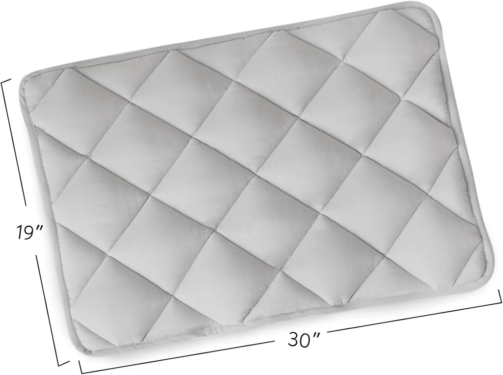 Dog Crate Pad 2 Pack (30" x 19"), Dog Crate Mat with Anti-Slip Bottom, Grey