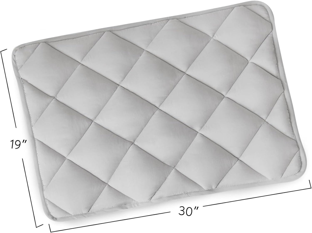 Dog Crate Pad 2 Pack (30" x 19"), Dog Crate Mat with Anti-Slip Bottom, Grey