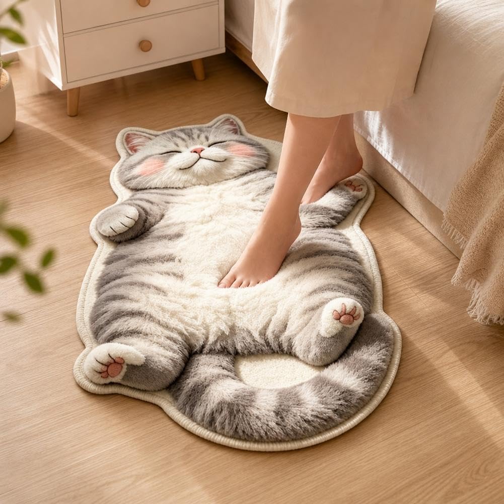 Cats Floor Mat, Sleeping Feline Entryway Area Rug (Style E)