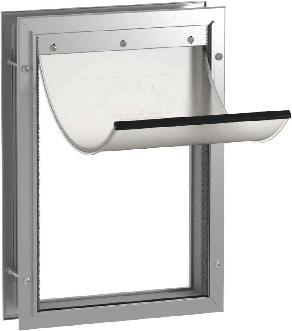 Hakuna Pets Aluminum Dog & Cat Door - 2-Way Lock Pet Door for Wall, Screen