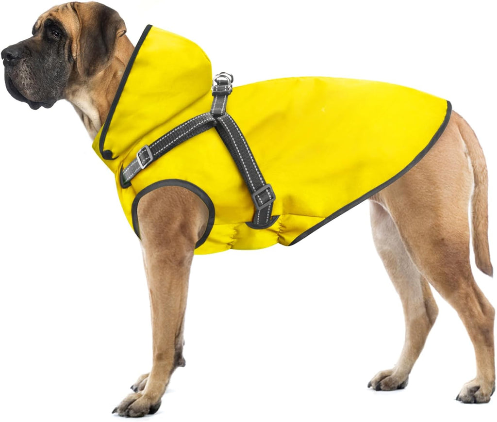 Dog Raincoat Waterproof Dog Hoodie Reflective Dog Raincoat Hooded Adjustable Rain Jacket for Small Medium Large Dogs Pup
