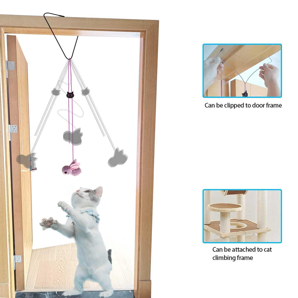 ZPH Cat Toys Interactive for Indoor Cats,2PCS Retractable Cat Wand,9PCS Teaser Toys&1PCS Hanging Door Lure Kitten Toy,Interactive Feather Toy for Teaser Play and Chase Exercise with Kitten