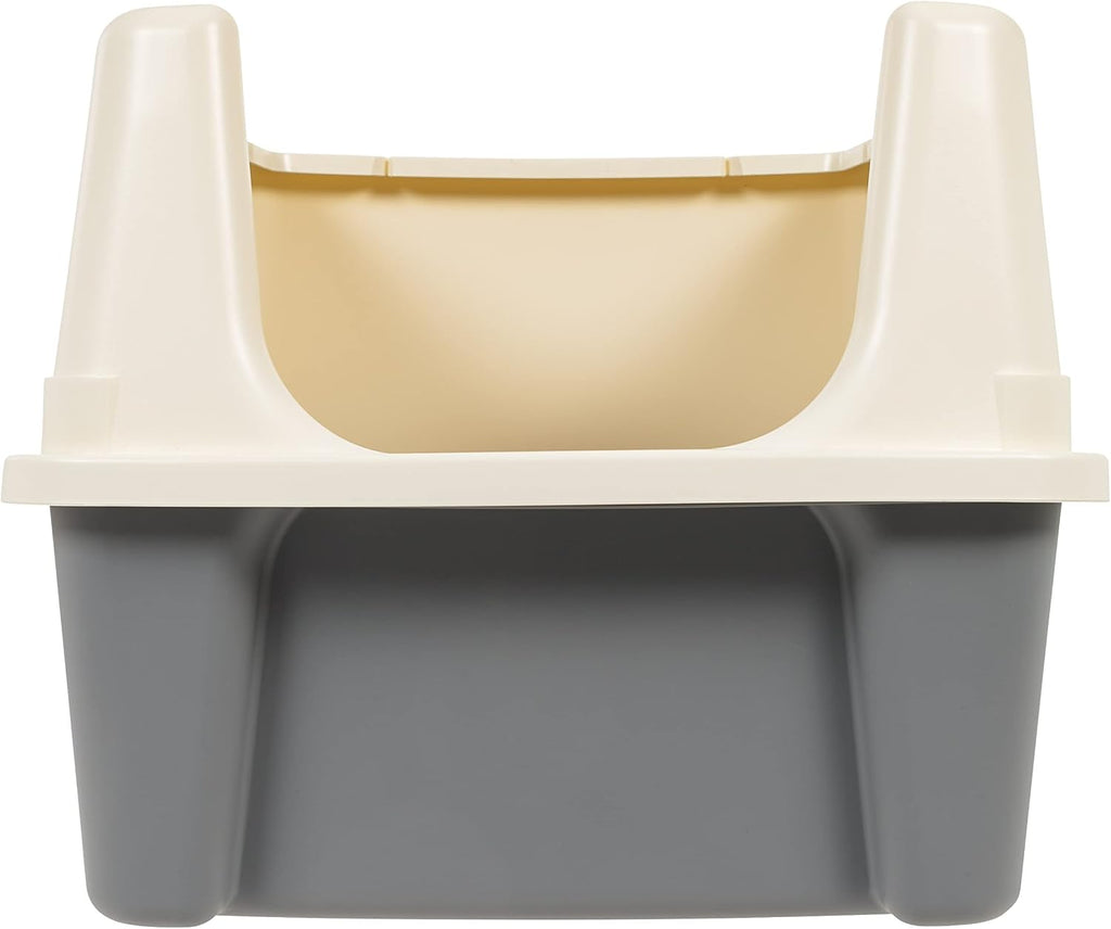 Amazon Basics Large Cat Litter Box with High Sides, Open Top for Easy Access, Includes Scoop with Storage, 19" x 15" x 1