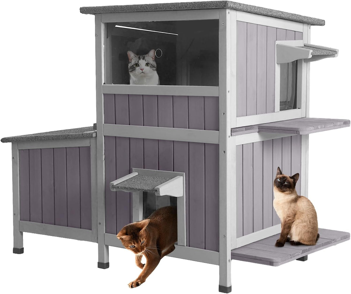 Aivituvin Heated Cat House Outdoor Weatherproof Insulated for Cats
