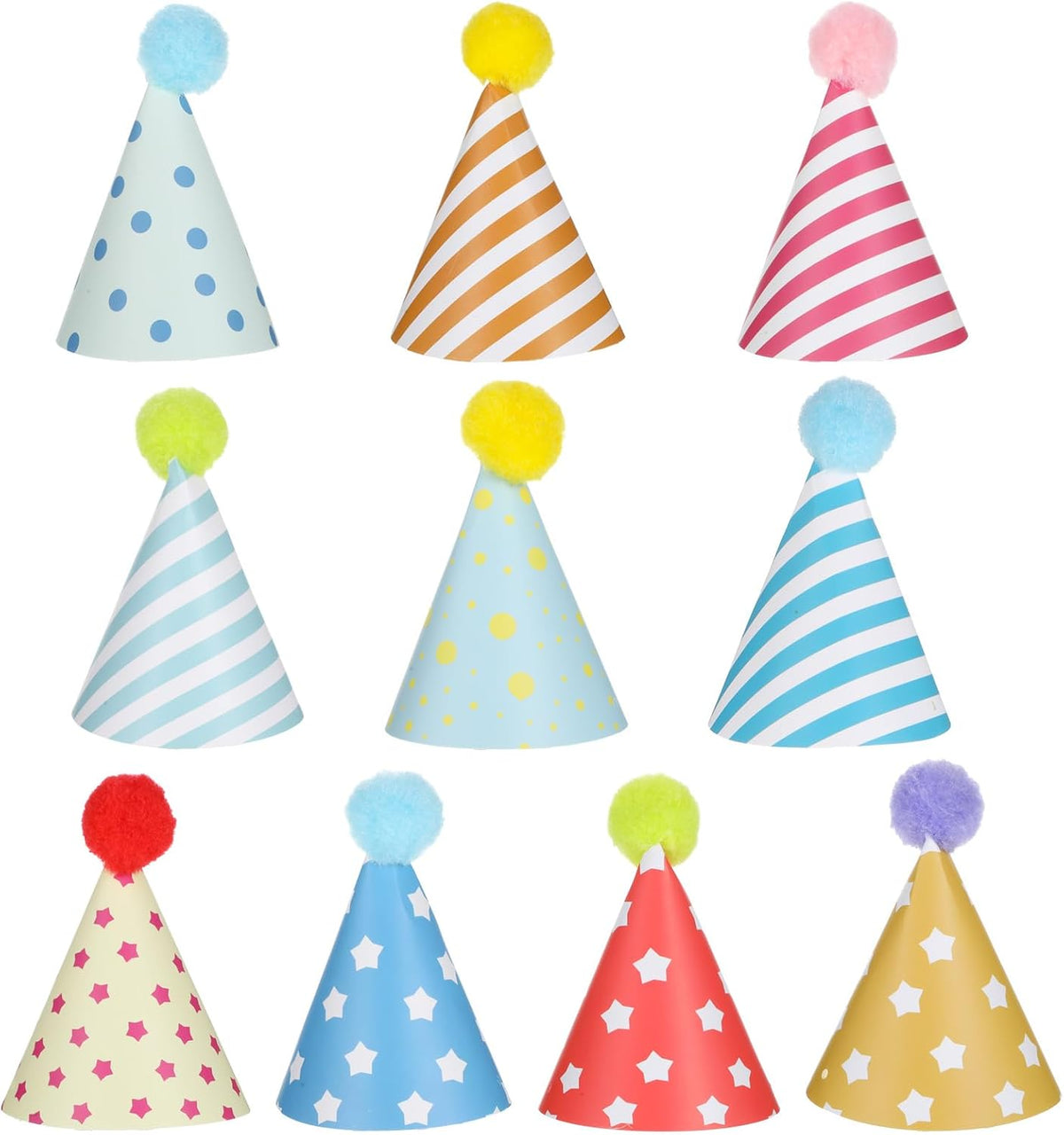10pcs Colorful Mini Party Hats, Cute Party Hats for Stuffed Animals