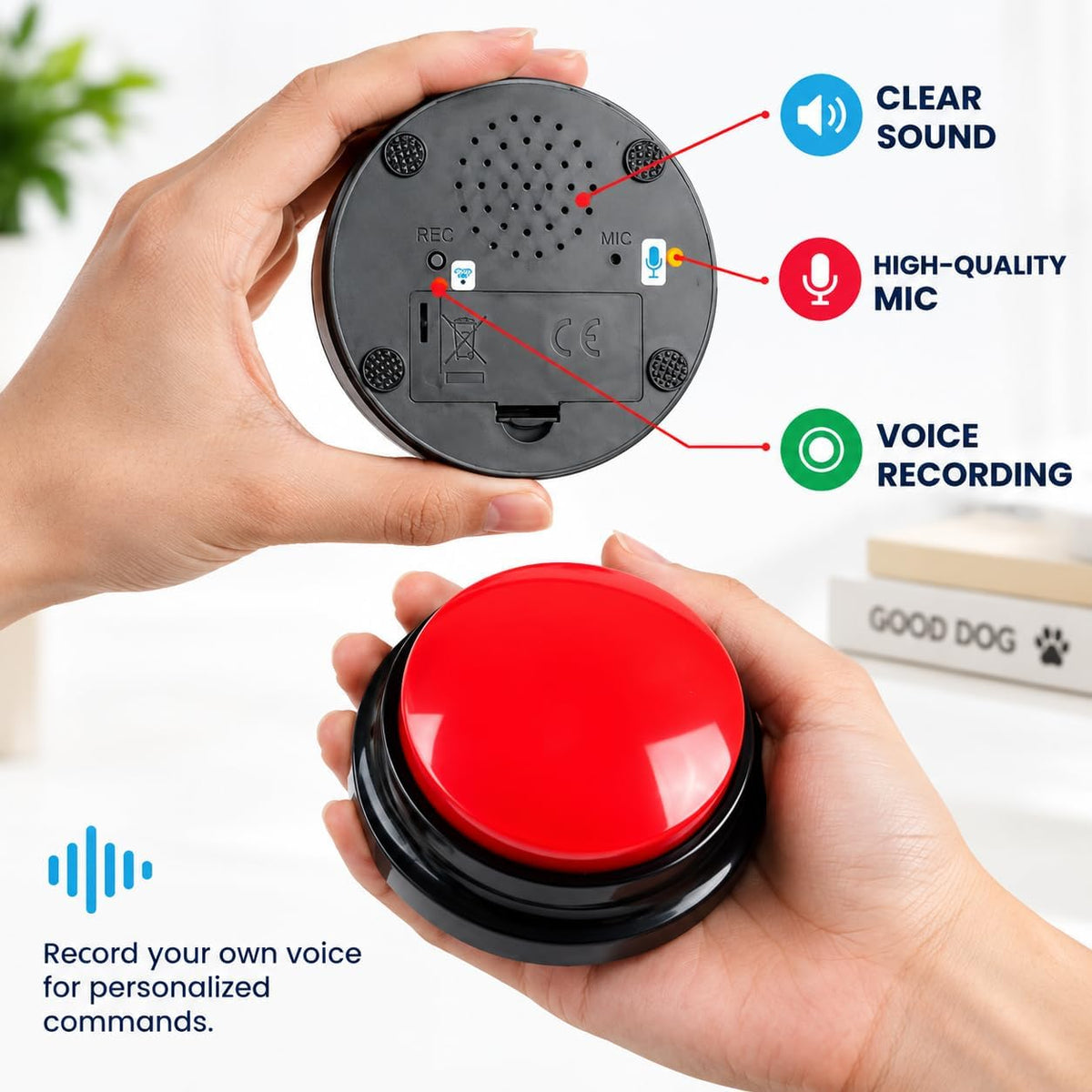 A-URA Dog Buttons for Communication, Recordable Dog Talking Buttons (6 PC)