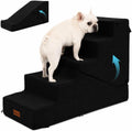 5-Step Dog Stairs and Ramp for Small Dogs and Cats, Pet Steps for High Bed with Non-Slip Bottom, Black