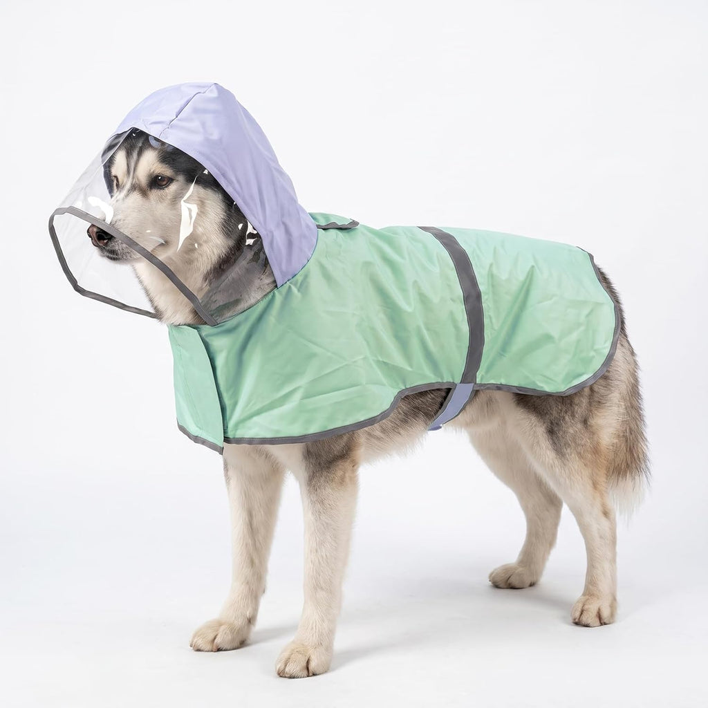 Clear Hood Dog Raincoat 2-in-1 Sun Protection for Medium Large Dogs，Medium