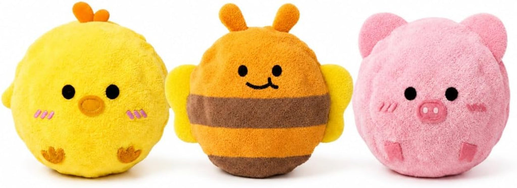 Mini Fluffy Squeaky Pet Ball, 2‑Pack Plush Soft Pet Play Balls, Cute Animal Shape Indoor Interactive Toy for Puppies & C