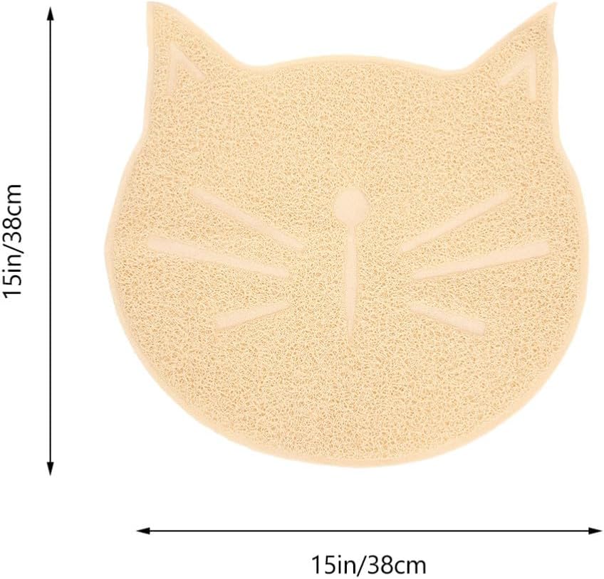 PVC Pad for Cats Cat Face Shaped Litter Mat, Non-Slip