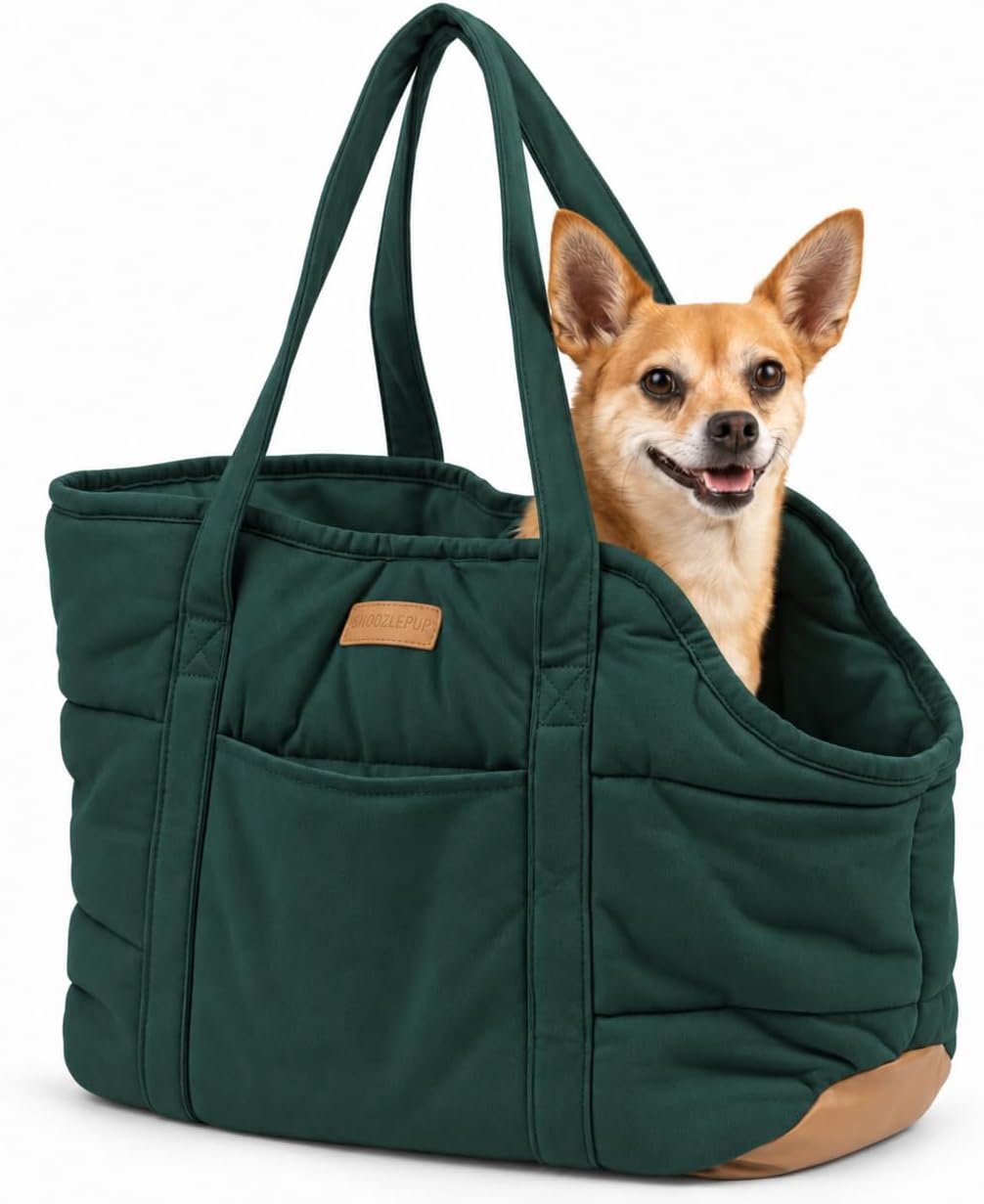 Plush Dog Purse Carrier for Small Dogs, Soft Tote, Black