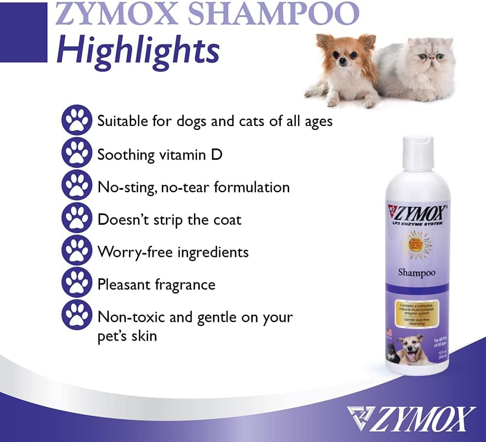 PET King Brands ZYMOX Shampoo for Dogs and Cats, 12oz