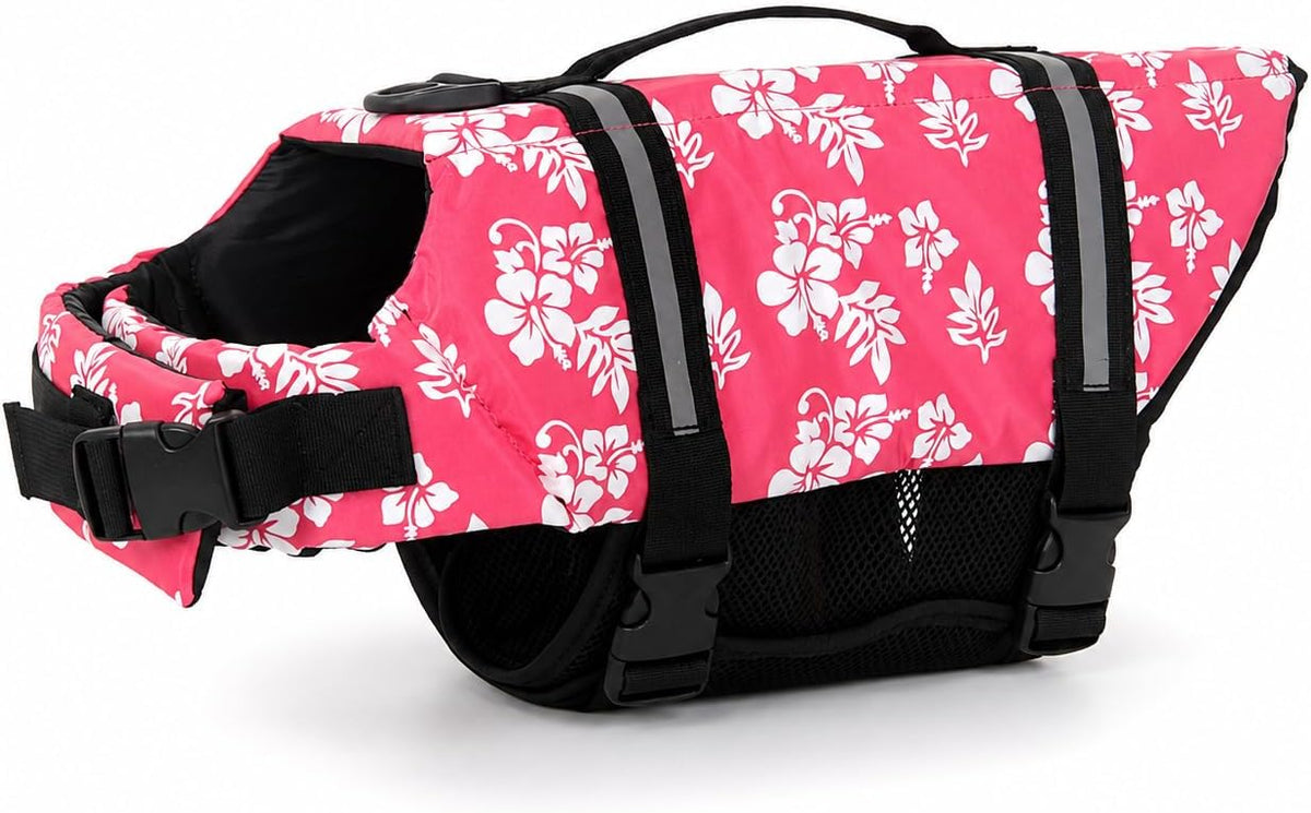 Dog Life Jacket Adjustable Dog Lifevest Swimsuit Safety Vest Apparel Lifesaver Coat for Small Large Cats Puppy Kitty wit