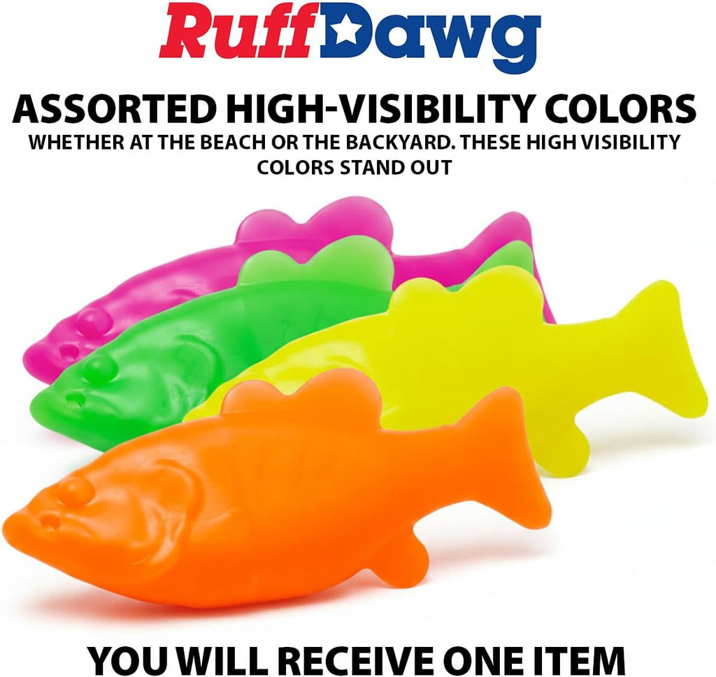 Ruff Dawg Ruff-Flex Flying Fish Floating Dog Toy, MD, Orange