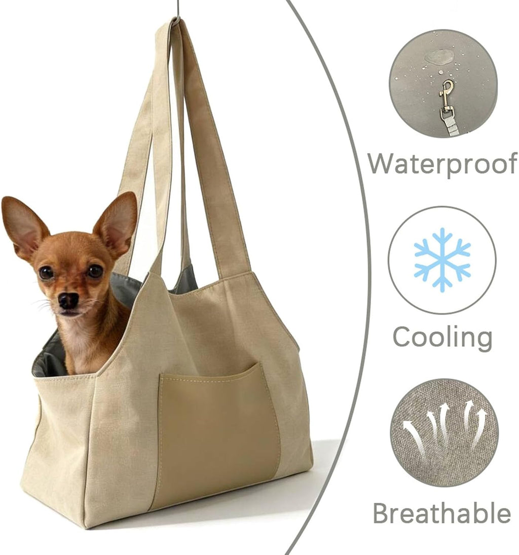 Yosoo Health Gear Dog Purse Carrier, Soft Nylon Handbag (Beige)
