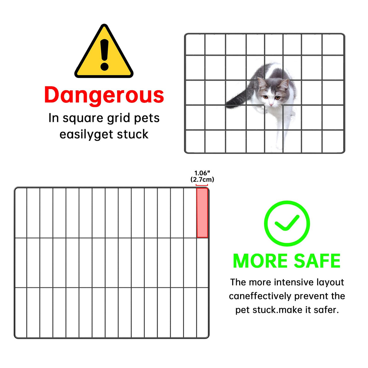 Oneluck 3-Tier Cat Cages Indoor Enclosure DIY Cat Playpen Catio Detachable Metal Wire Kennels Cats Crate Large Extra Exercise Place Ideal for 1 Cat,35.4 Inches