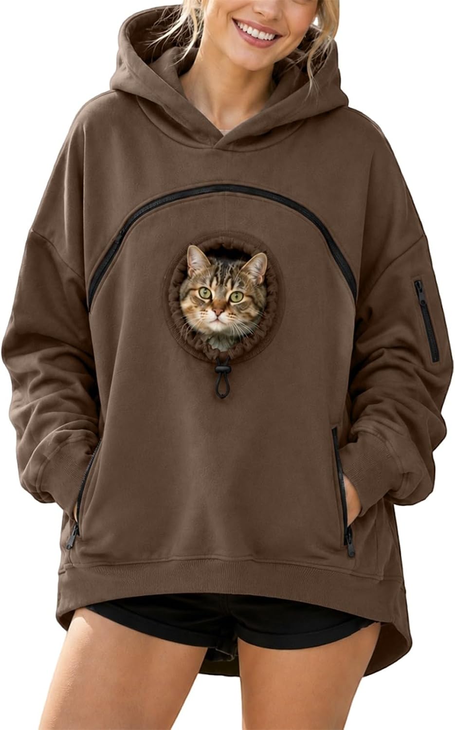 Pet Pouch Hoodie Cat Hoodie with Pouch Pull Pocket for Dogs & Snack Hoodies