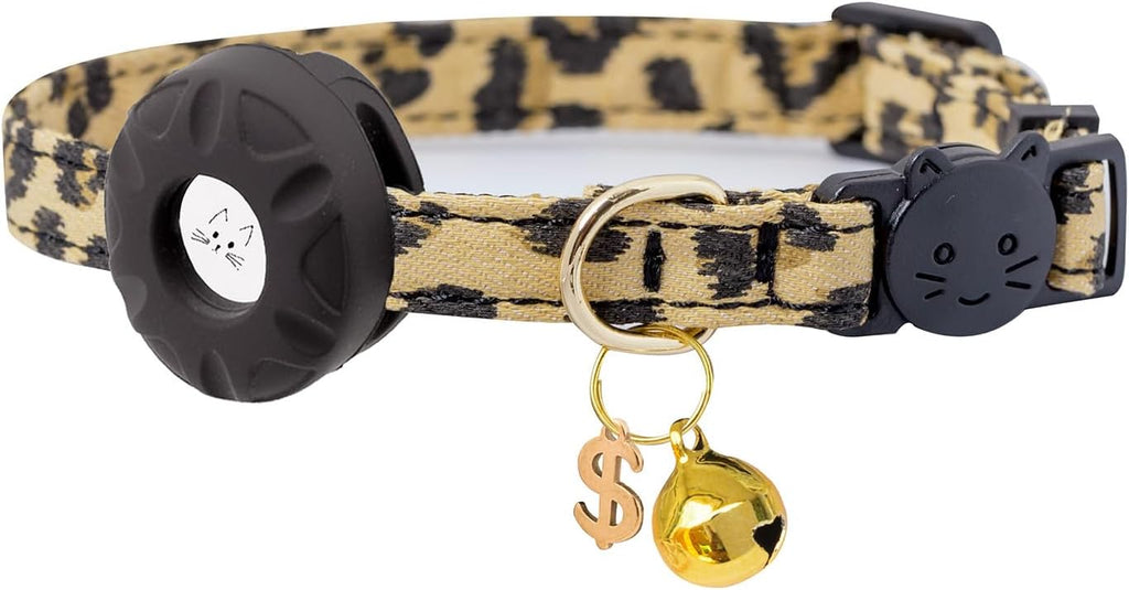 Breakaway Cat Collar with Airtag Holder,Kitten Collar with Bell