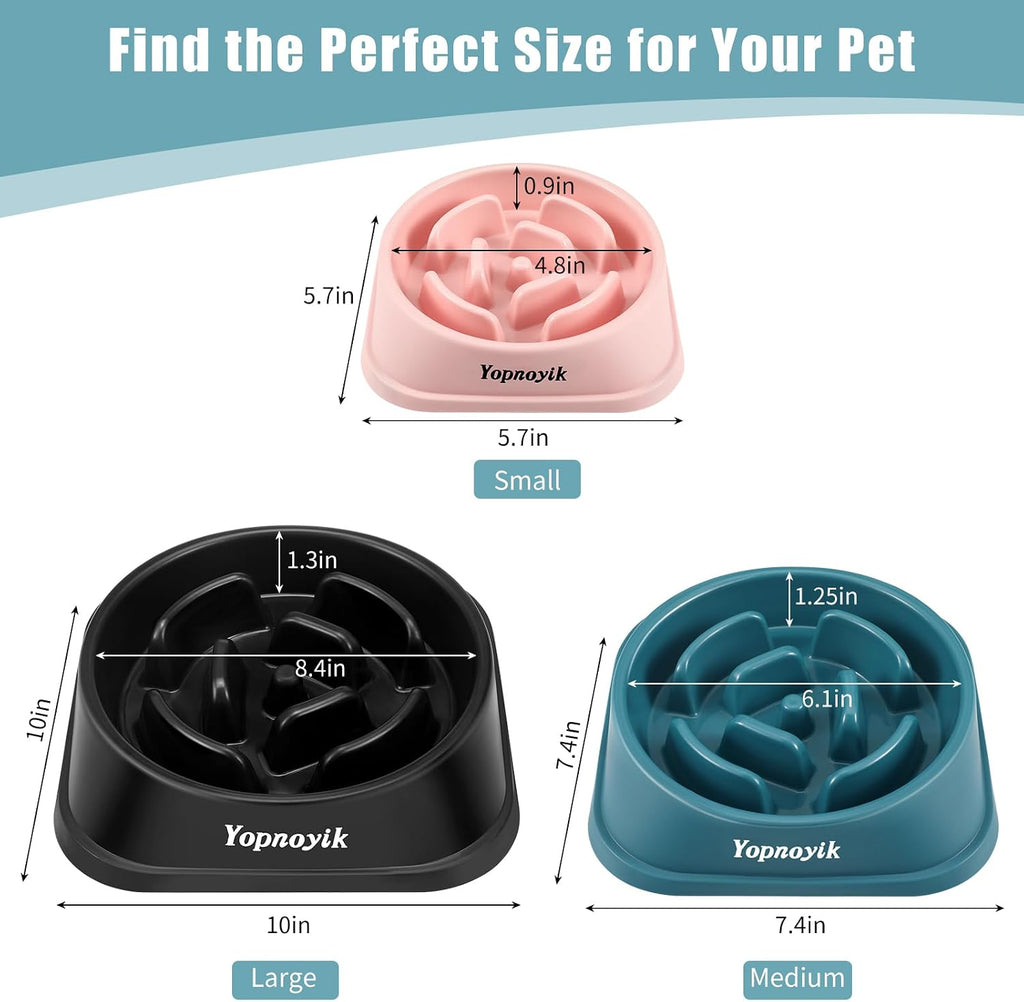 2 Pack Slow Feeder Dog Bowls for Medium Dogs & Cats