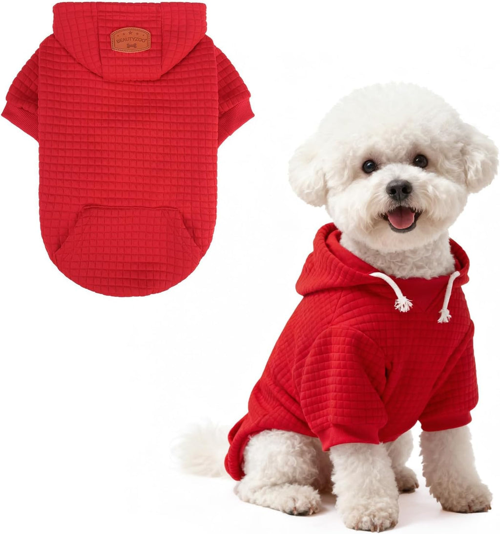 Dog Hoodies Sweater for Medium Dogs, Waffle‑Like Laminated Coat