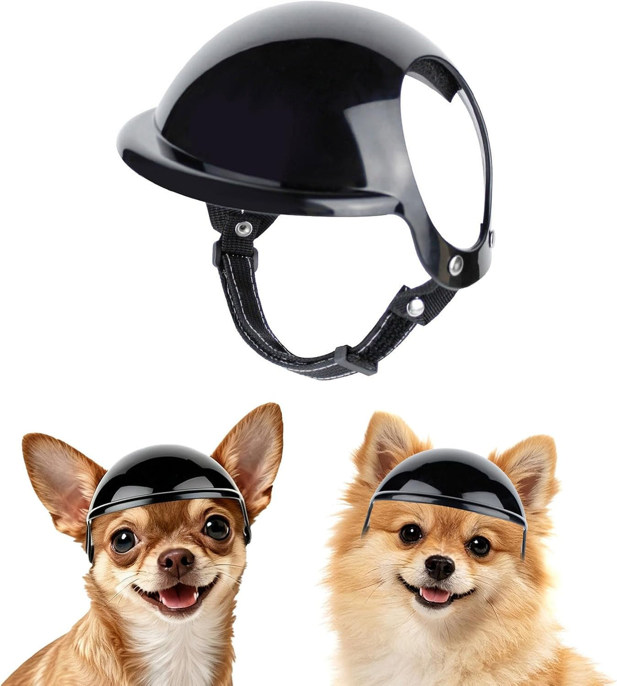 Dog Helmet for Small Dogs Cats, XS Pet Helmets with Goggles Outdoors Cycling Riding, Dog Sunglasses Helmets with Ear Hol