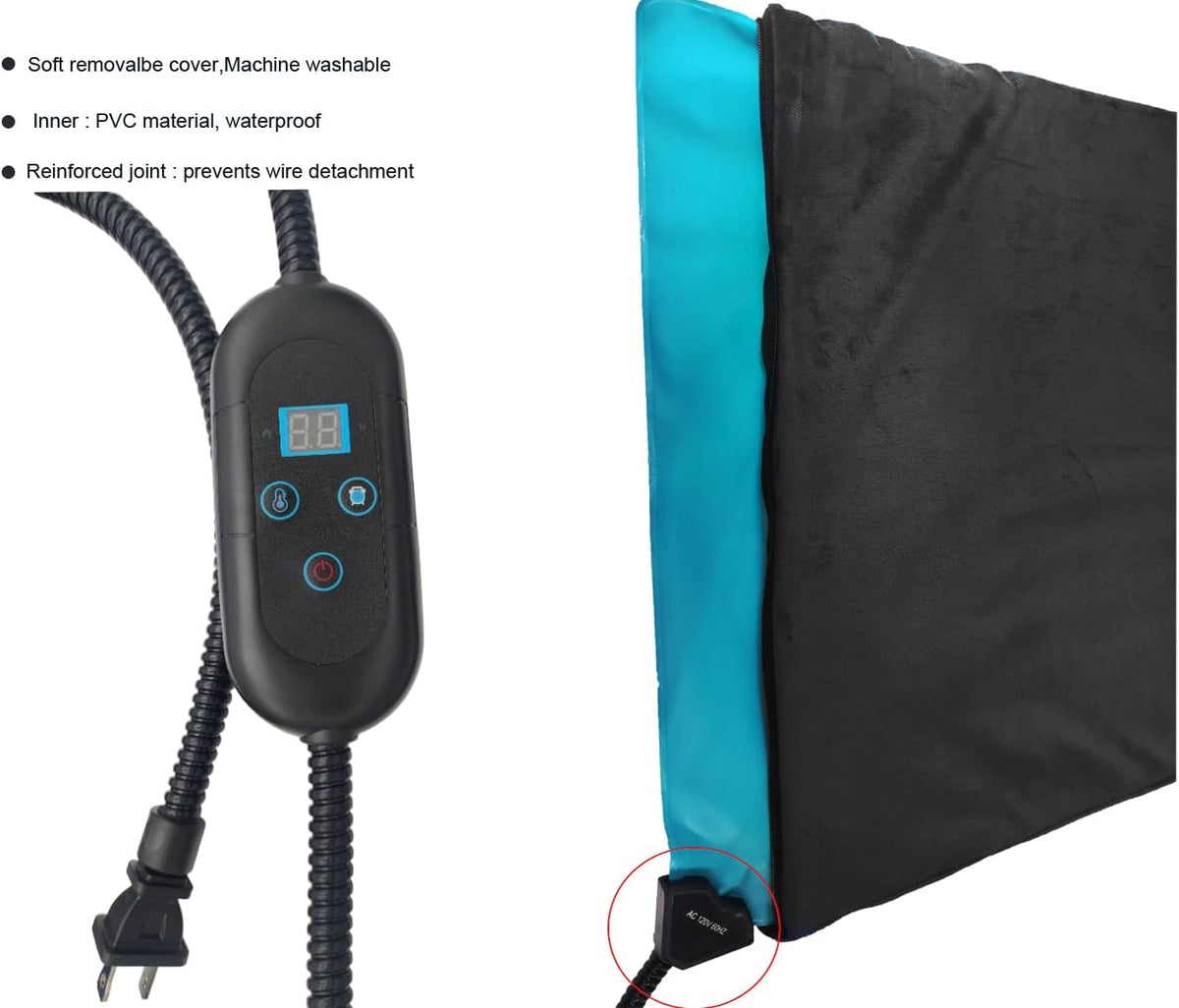 45x45cm Pet Heating Pad for Cats & Small Dogs,6 Heat Levels,Always-On