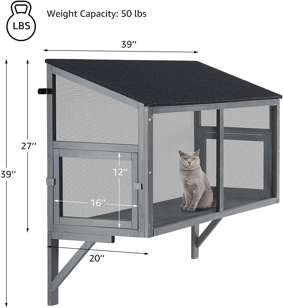 beeNbkks Bug Proof Window Catio, Expandable Outdoor Cat Enclosure