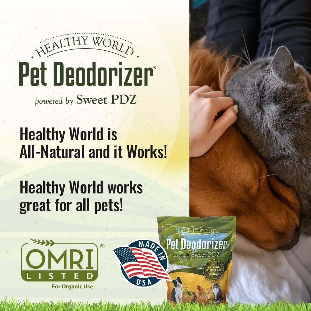 Sweet PDZ - Healthy World Pet Deodorizer - Pet Habitat & Litter Box Additive - 3.5 lbs (Pack of 2)