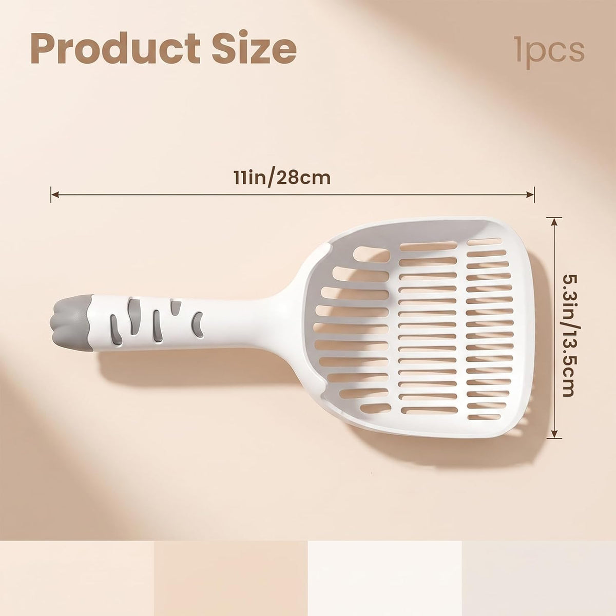 Lndip Cat Litter Scoop Plastic Kitty Poop Collector 3-Layer Mesh Design