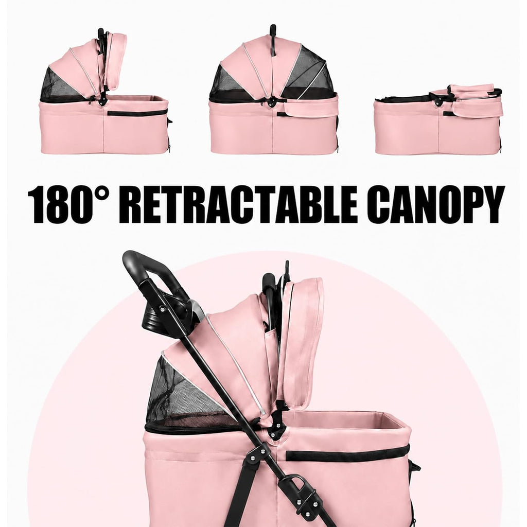 MOCALILI 3-in-1 Pet Stroller for Cats & Dogs, Detachable, 33 lbs Capacity