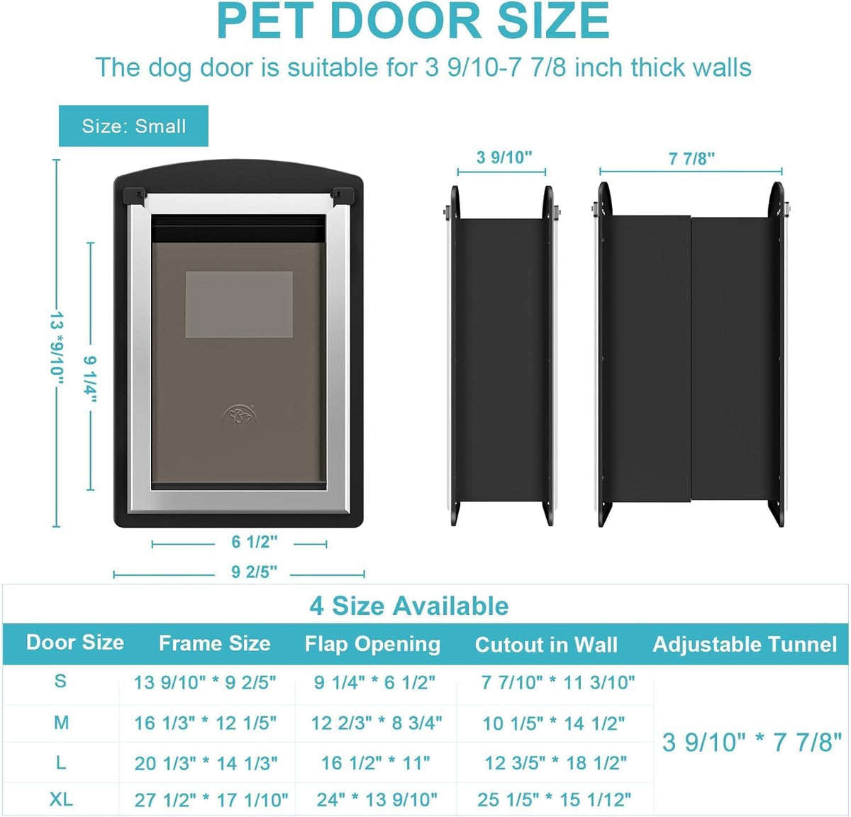 ClawJaw Small Exterior Wall Steel Cat Door for Wall