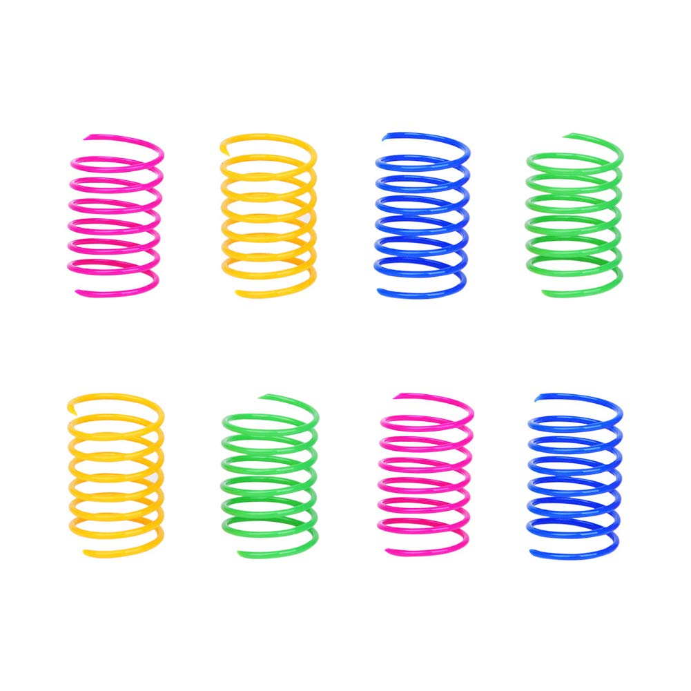 ISMARTEN Cat Spring Toy (60 Pack), Cat Kittens Toys Plastic Coil Spiral Springs for Swatting, Biting, Hunting, and Active Healthy Play (Random Color)