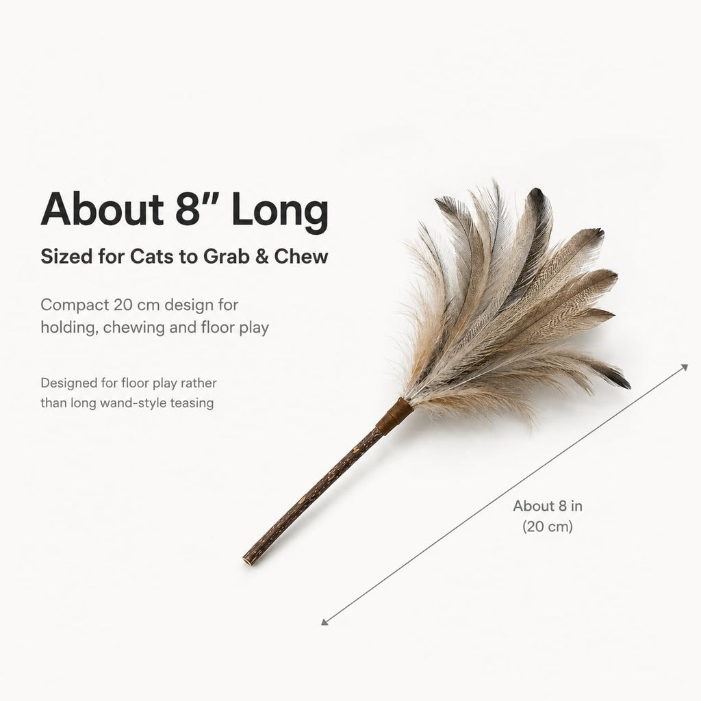Silvervine Feather Cat Toys, 3 Pack Natural Feather Chew Toys