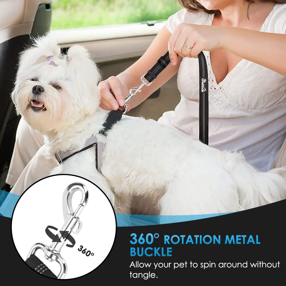 SlowTon Dog Seat Belt for Car, 2 Pack Dog Car Harness Seatbelt with Bungee