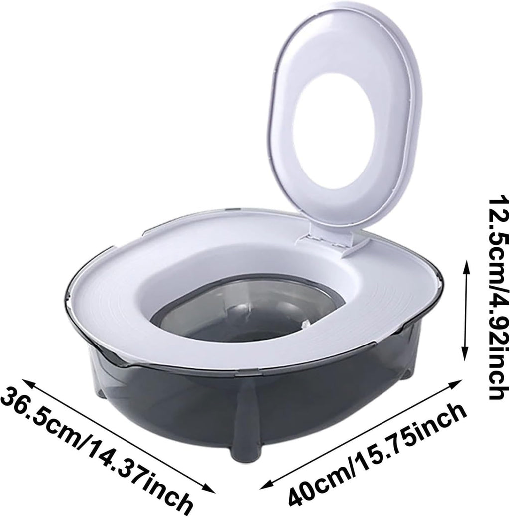 Cat Toilet Training Kit, Portable Litter Box with Flushable Design, Odor Control and Anti-Splash, Large Thickened Pp Mat