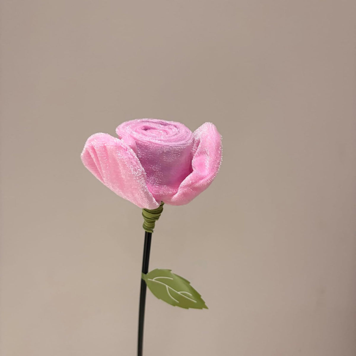 Rose Cat Wand, Velvet Teaser with Bell & Crinkle (pink)